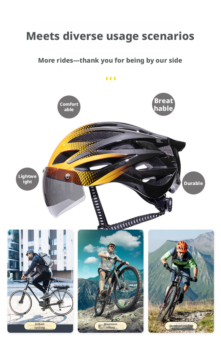 Fahrradhelm Mit Magnetvisier Und Led-licht Für Rennradfahrer_voghion.com