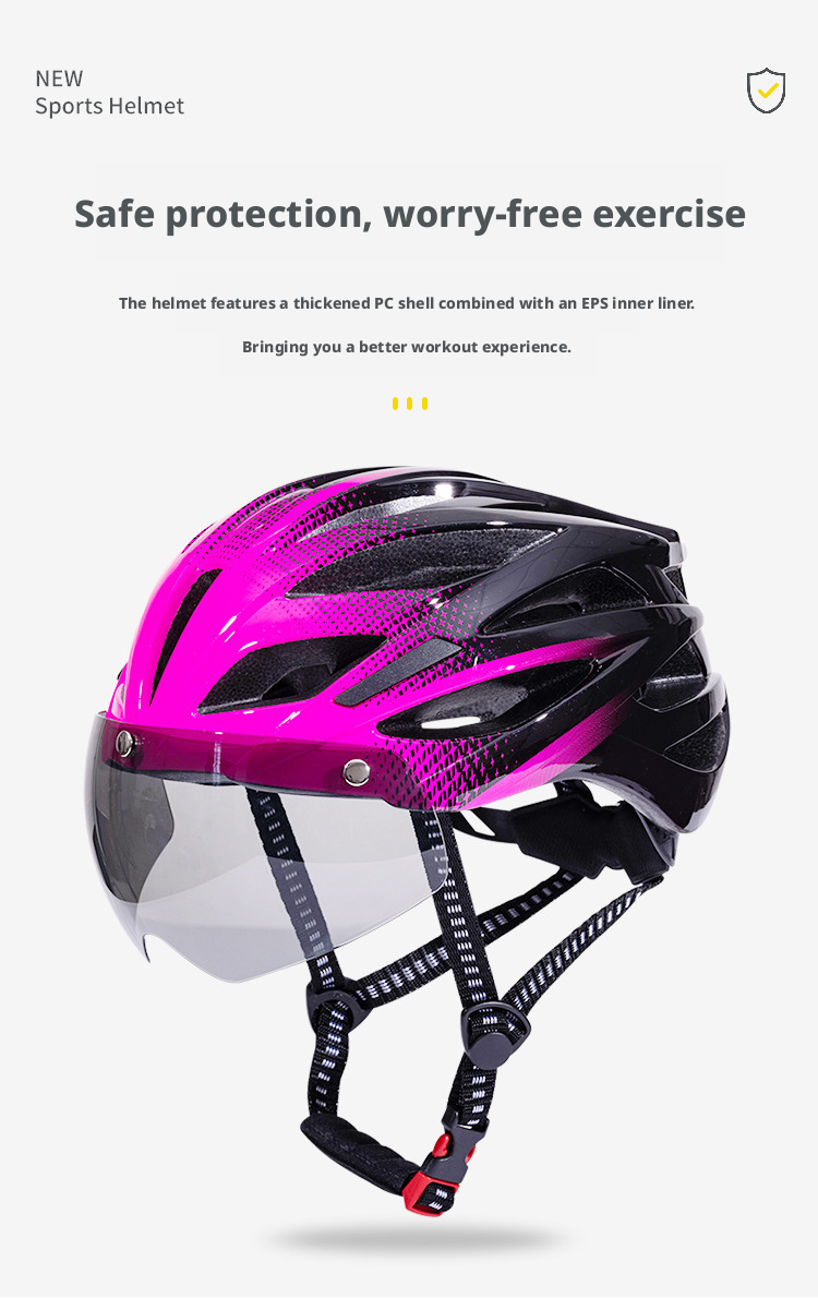 Fahrradhelm Mit Magnetvisier Und Led-licht Für Rennradfahrer_voghion.com