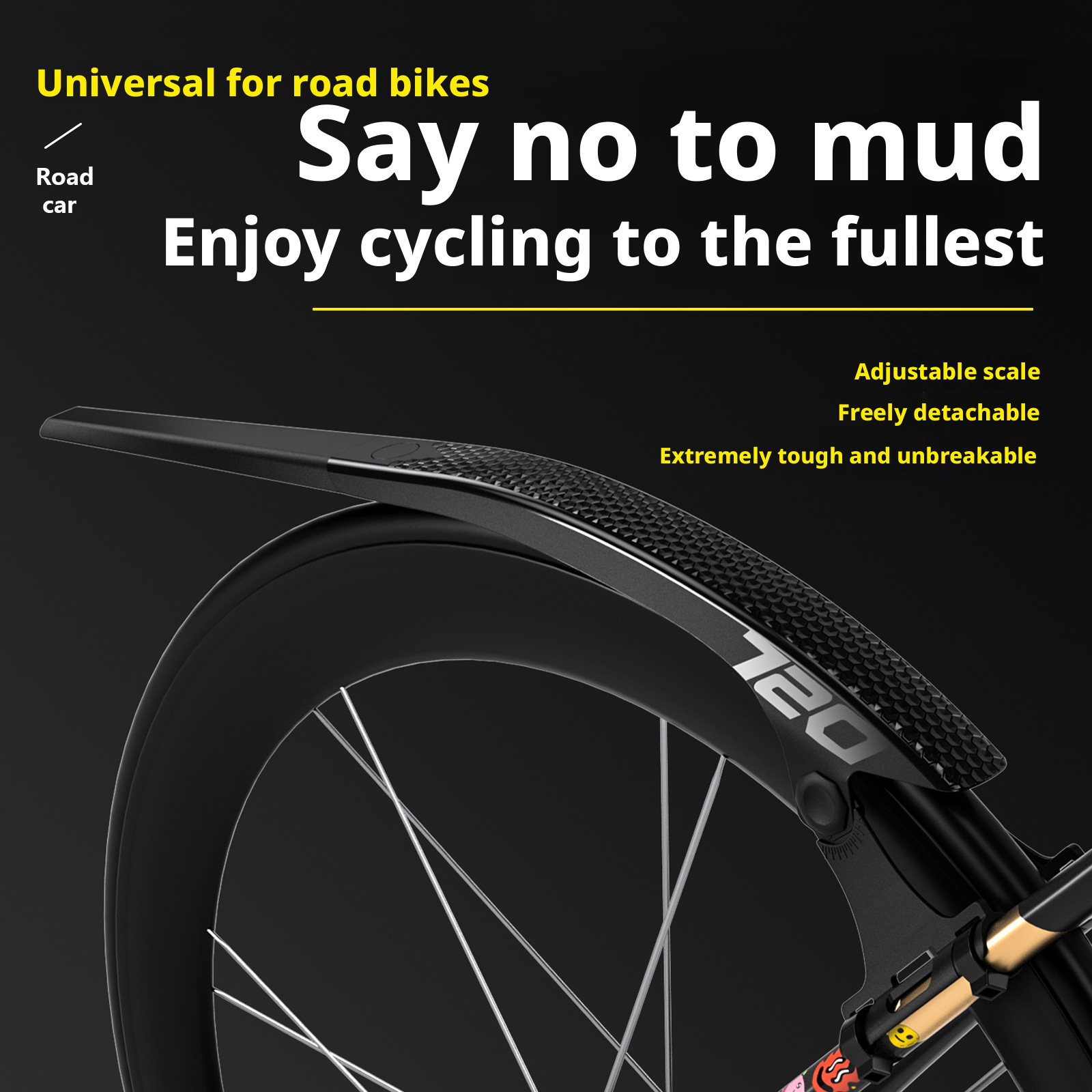 Adjustable Fender Set, Universal Front & Rear Bicycle Mudguard With Extension Plates & Mounts, Quick Install Splash Guard For MTB, Road & City Bikes_voghion.com