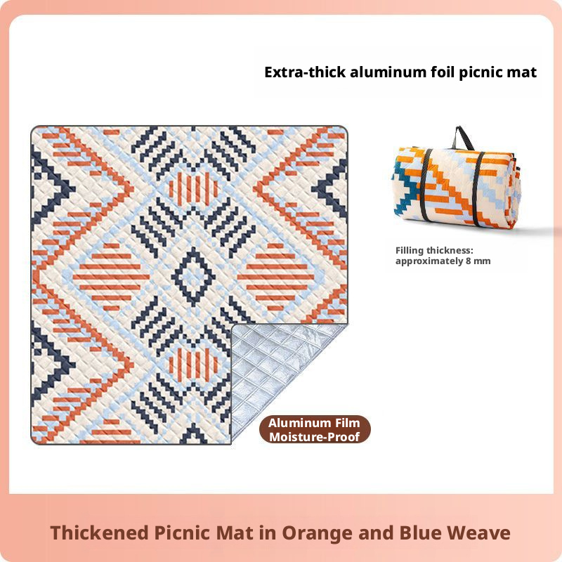 Waterproof Picnic Blanket, Large Sandproof Camping Mat With Aluminum Foil Backing, Boho Pattern Portable Outdoor Blanket For Picnic, Beach, Hiking_voghion.com