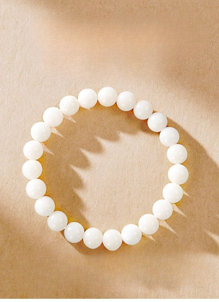 Bracciale con perle di giada bianca cristallina uomo e donna_voghion.com