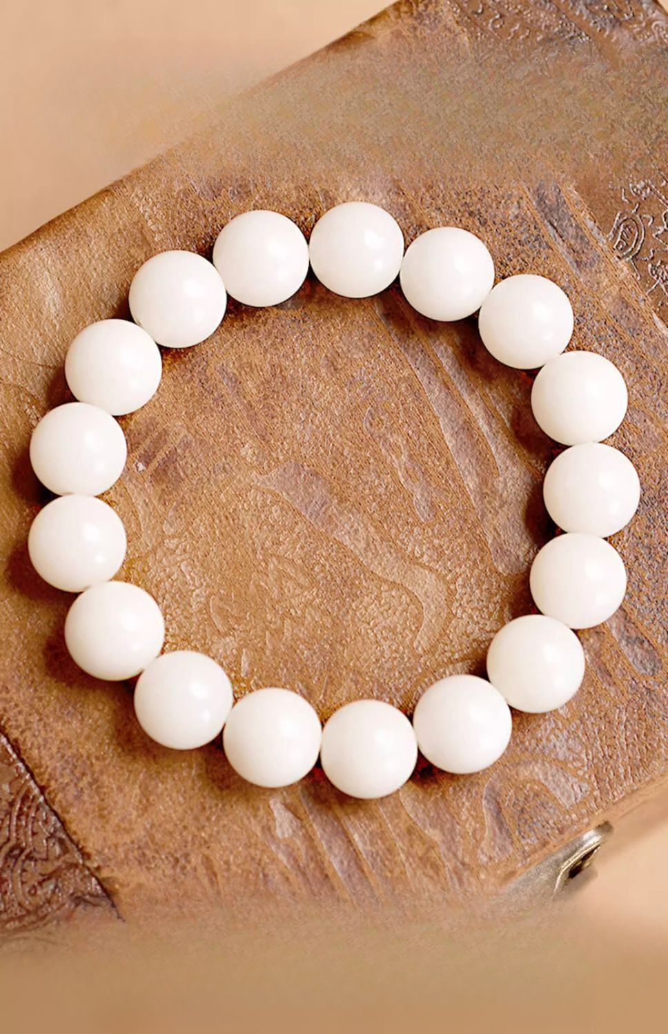 Bracciale con perle di giada bianca cristallina uomo e donna_voghion.com