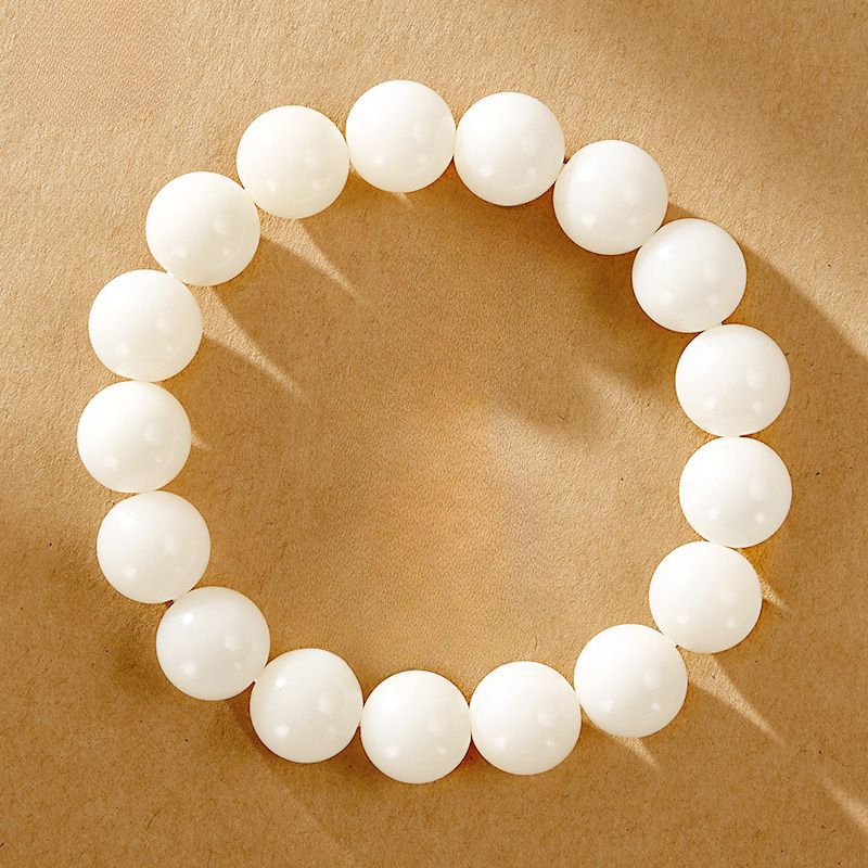 Bracciale con perle di giada bianca cristallina uomo e donna_voghion.com