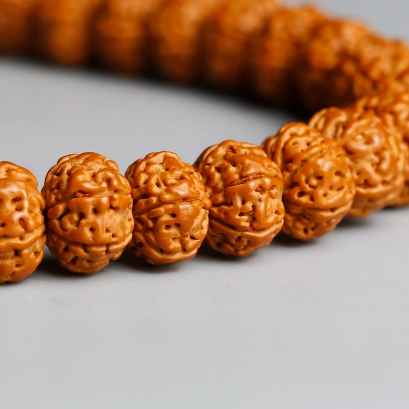 Piccole perle di preghiera Rudraksha naturali per uomo e donna, perle decorative buddiste rosse e verdi a forma di lampada, da tenere in mano._voghion.com