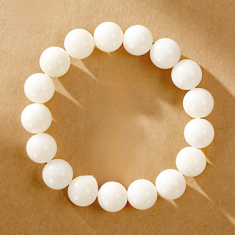 Bracciale con perle di giada bianca cristallina uomo e donna_voghion.com
