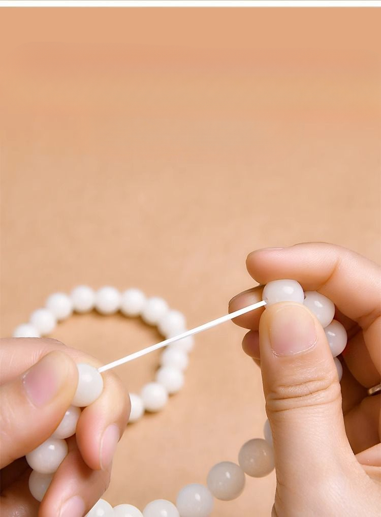 Bracciale con perle di giada bianca cristallina uomo e donna_voghion.com