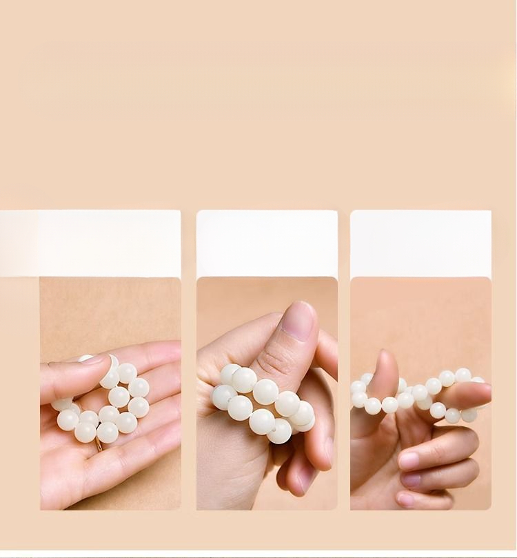 Bracciale con perle di giada bianca cristallina uomo e donna_voghion.com