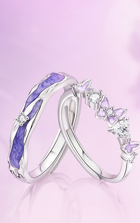 Starlight Butterfly Ring Unique Exquisite Couple Jewellery Gift_voghion.com