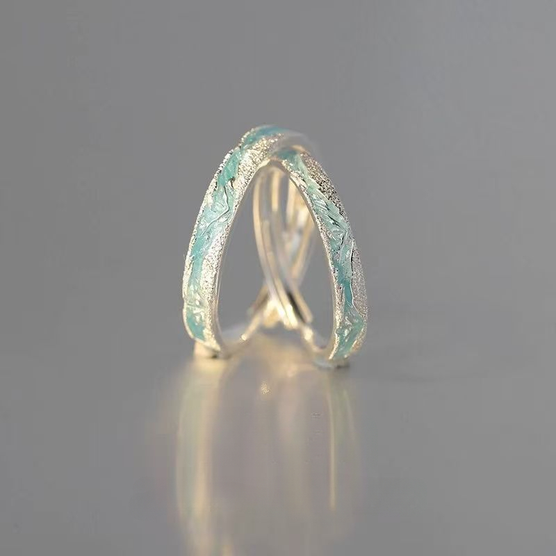 Changbai Mountain Couple Ring Set Simple High-end Anniversary Gift_voghion.com
