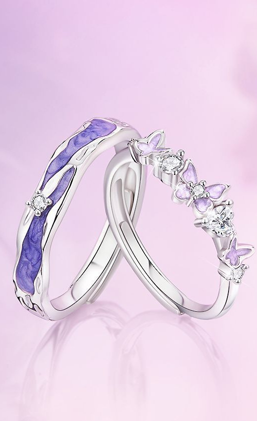 Starlight Butterfly Ring Unique Exquisite Couple Jewellery Gift_voghion.com