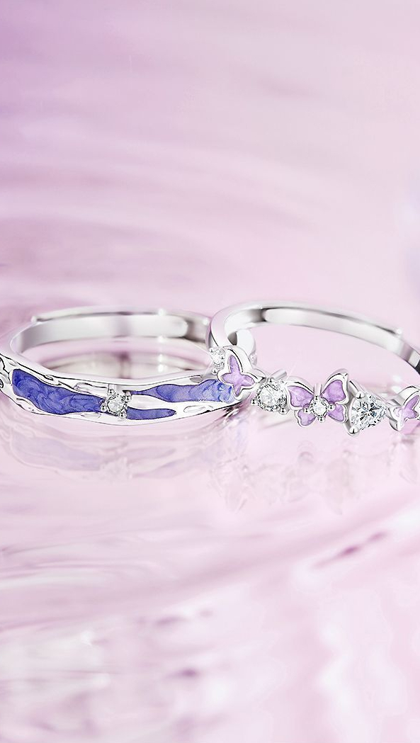 Starlight Butterfly Ring Unique Exquisite Couple Jewellery Gift_voghion.com