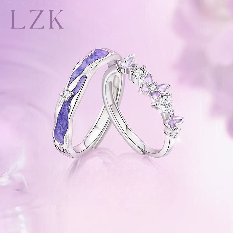 Starlight Butterfly Ring Unique Exquisite Couple Jewellery Gift_voghion.com