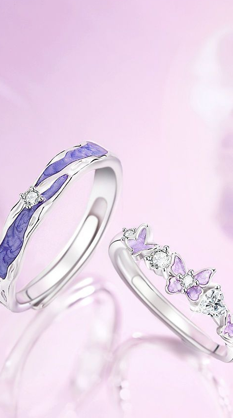 Starlight Butterfly Ring Unique Exquisite Couple Jewellery Gift_voghion.com
