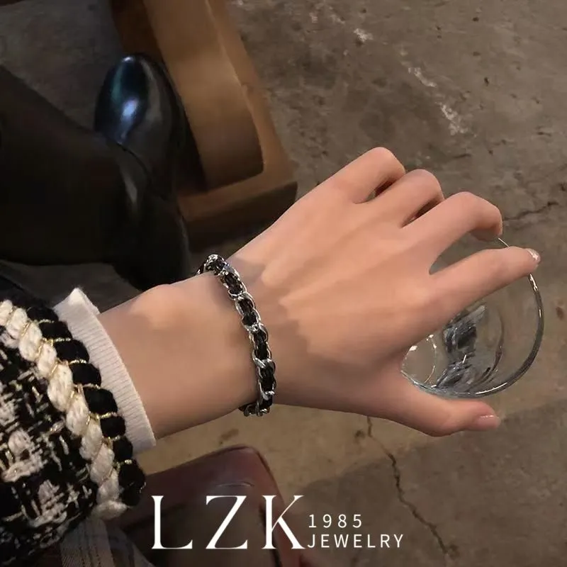 Titanium Steel Leather Cuban Bracelet For Men And Women Elegant_voghion.com
