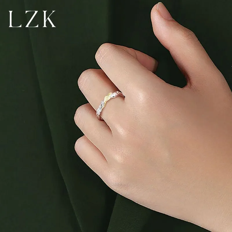 Designer Leaf Rebirth Ring High-end Versatile Silver Band Gift_voghion.com