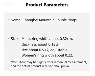 Changbai Mountain Couple Ring Set Simple High-end Anniversary Gift_voghion.com