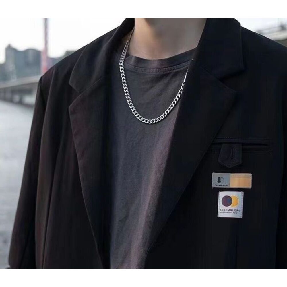 Titanium Steel Necklace Set For Men Versatile Sweater Chain_voghion.com
