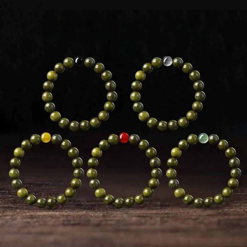 Bracelet en perles de bodhi vert naturel pour la méditation_voghion.com