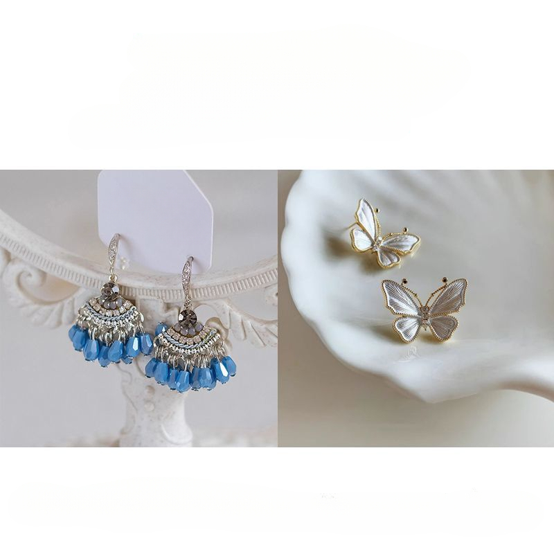 Orecchini pendenti stile etnico vintage con perline e cristalli_voghion.com