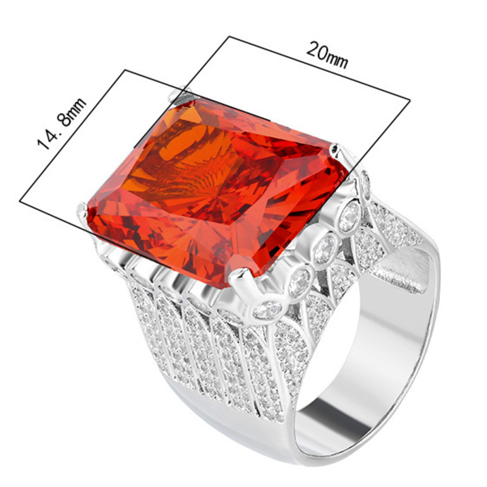 Radiant Cut Square Diamond Closed Ring Gold Plated Copper Band_voghion.com