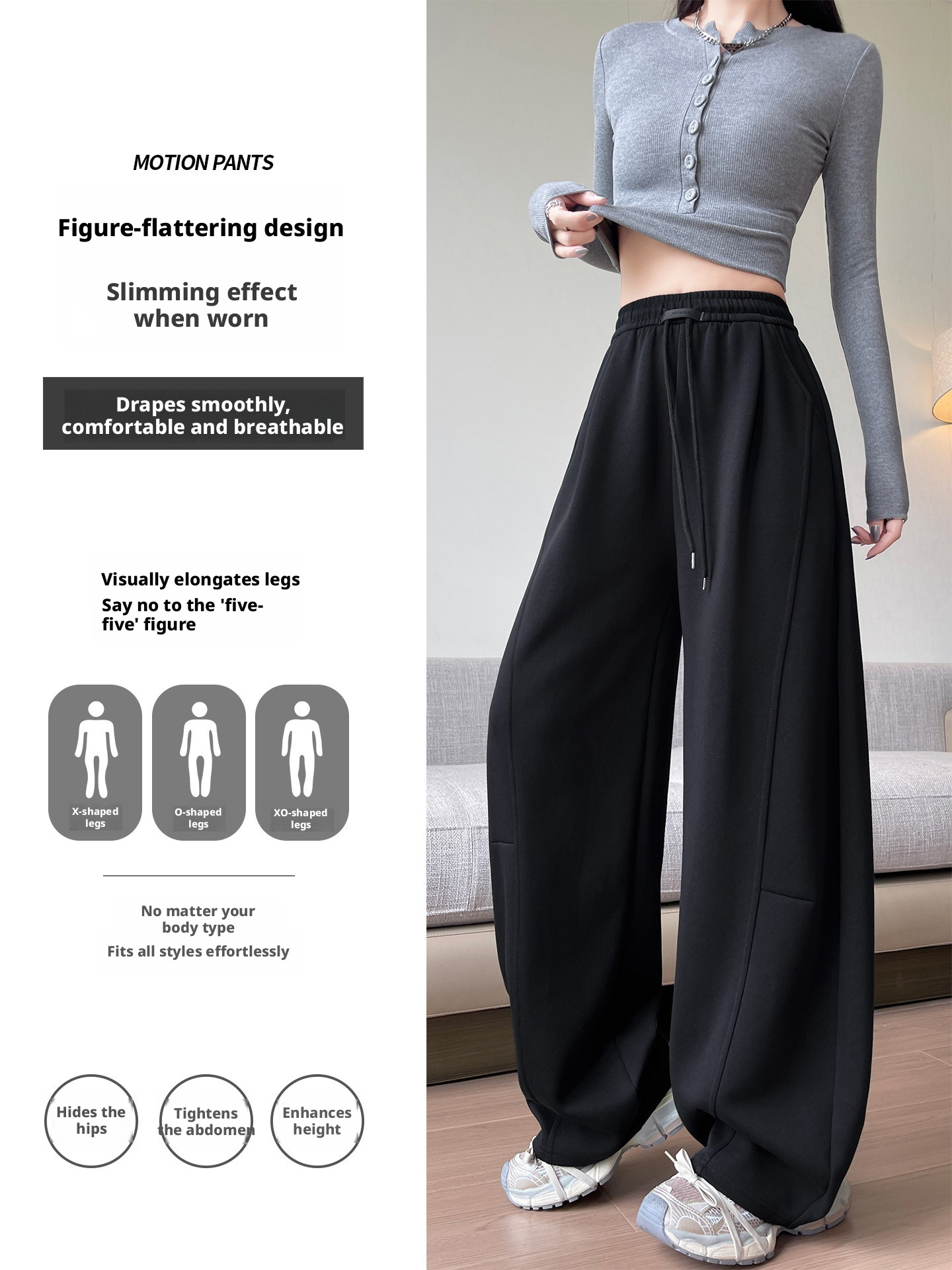 Damen Jogger Hose Im American Style, Weite Lässige Freizeithose_voghion.com