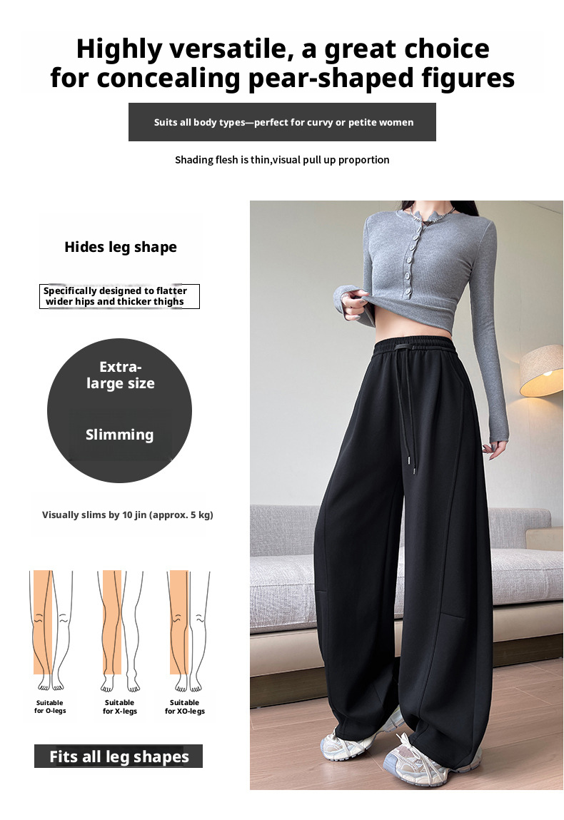 Damen Jogger Hose Im American Style, Weite Lässige Freizeithose_voghion.com
