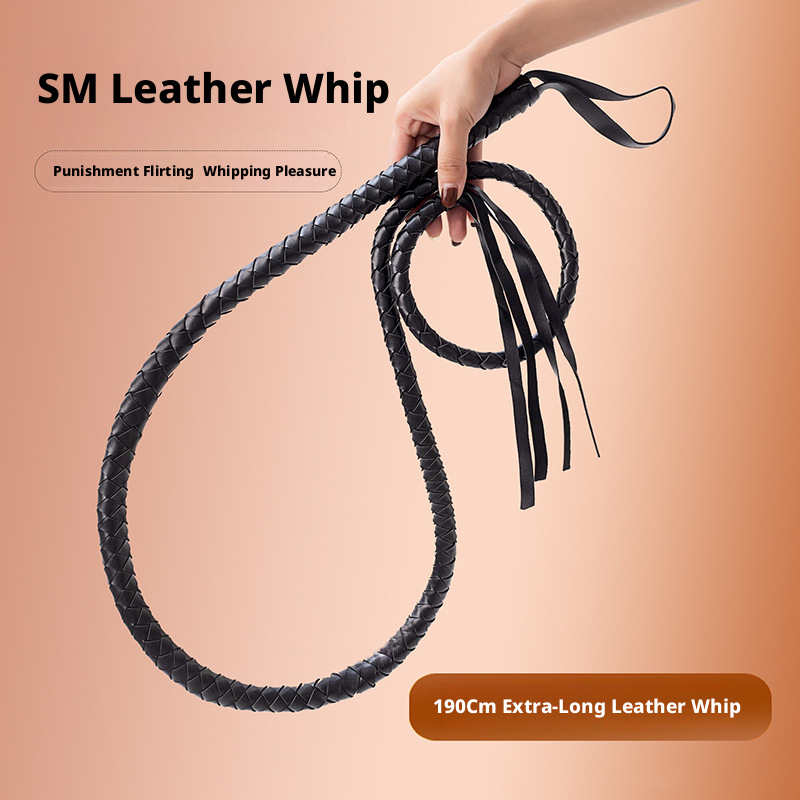 SM Training Long 190cm Horse Extended Snake Flirting Alternative Whip SP Sex Toys_voghion.com