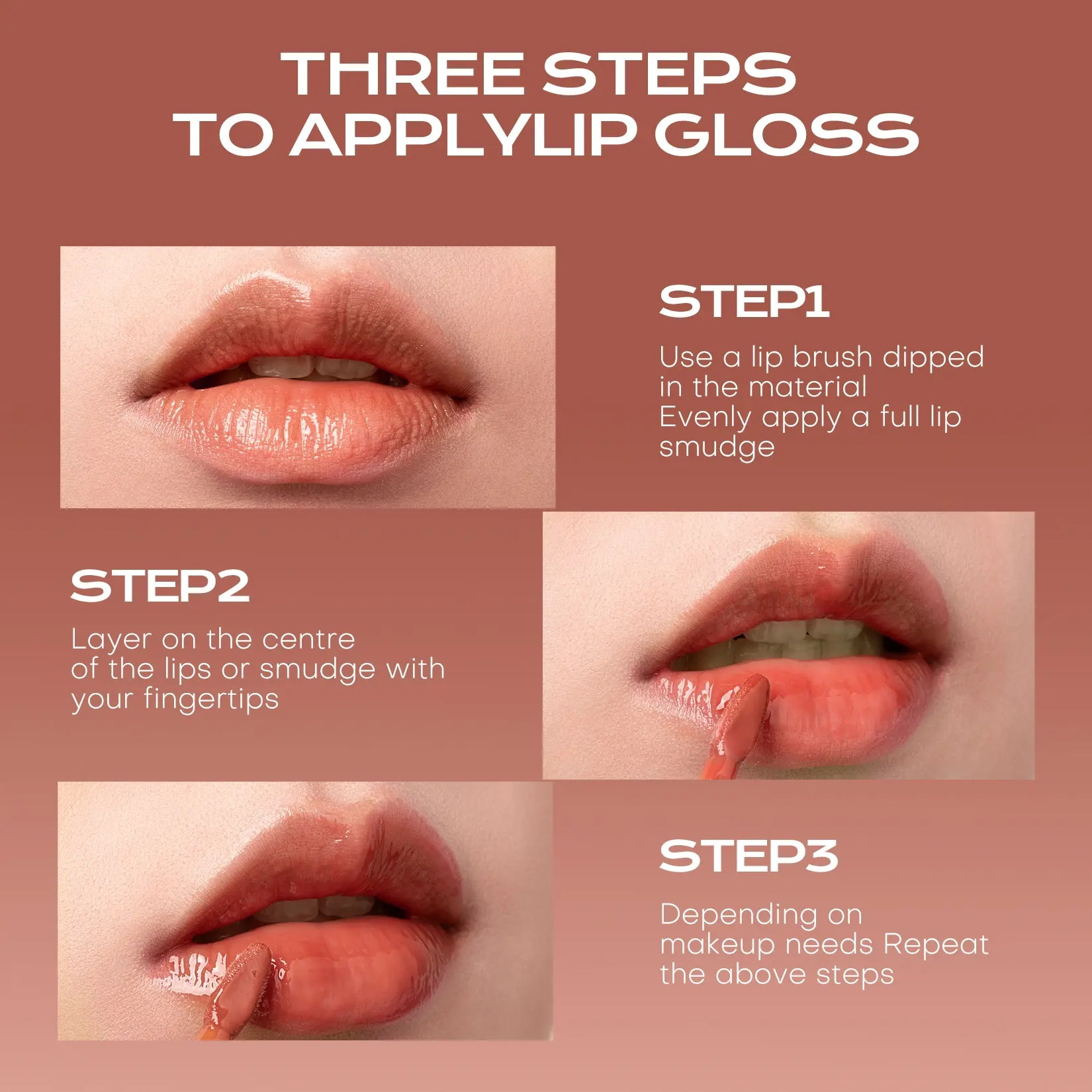 Gloss labial efeito espelho hidratante longa duração não colante_voghion.com
