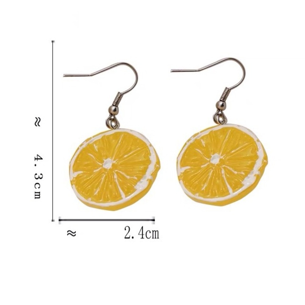 Lemon Slice Drop Earrings Elegant Non-pierced Clip-on Jewelry_voghion.com