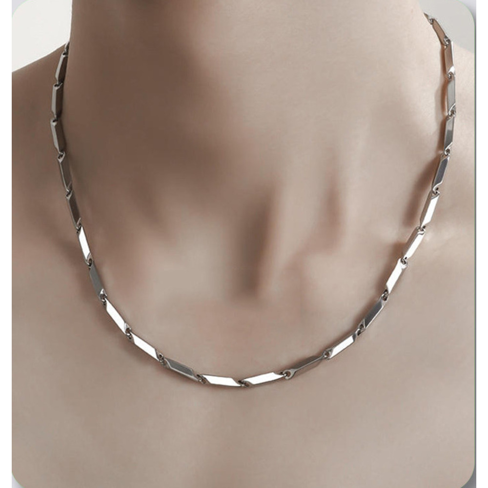 Titanium Diamond Pendant Necklace For Men Stainless Steel Chain_voghion.com