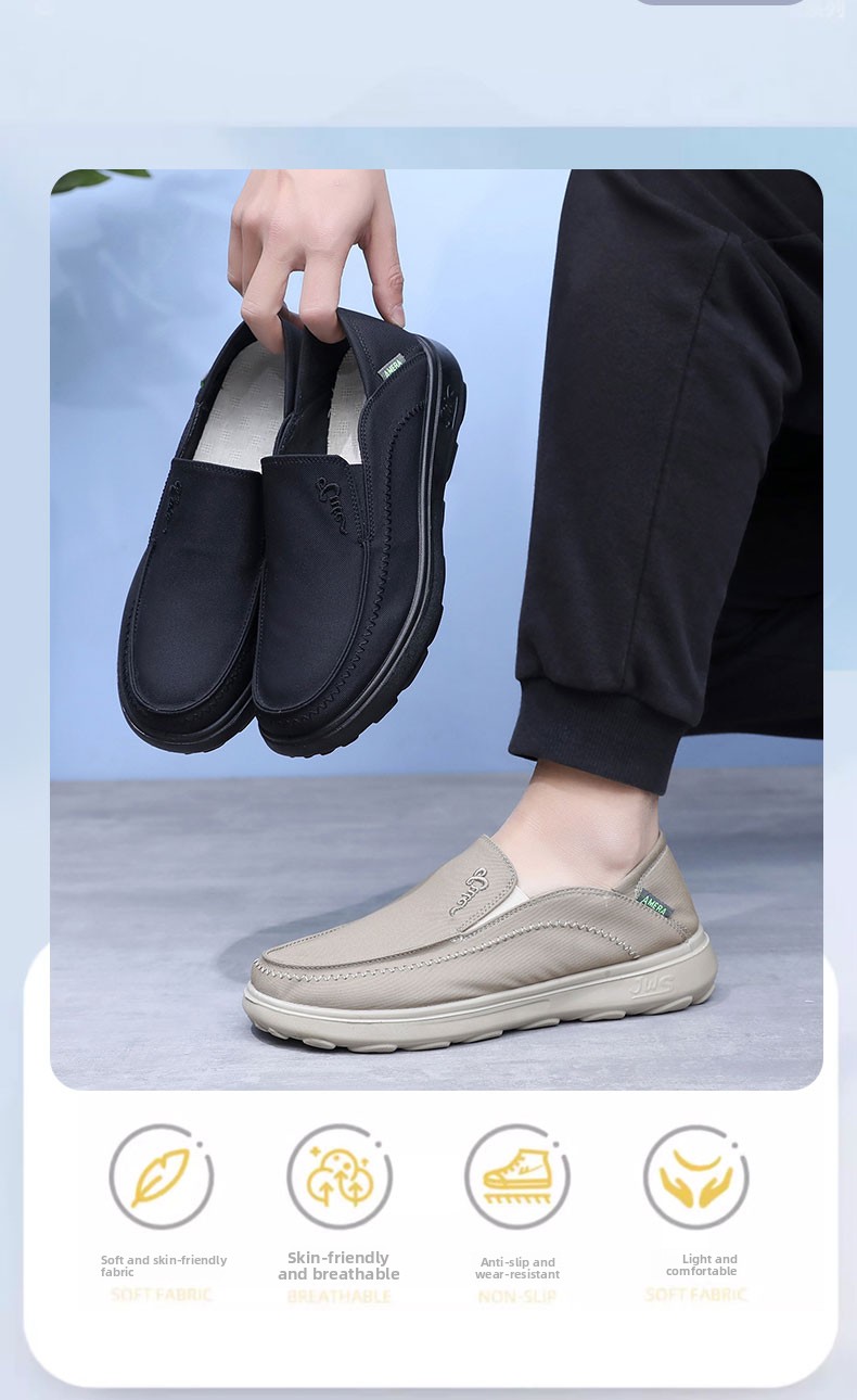 Herren Atmungsaktive Freizeitschuhe Aus Leinen, Bequeme Slipper_voghion.com