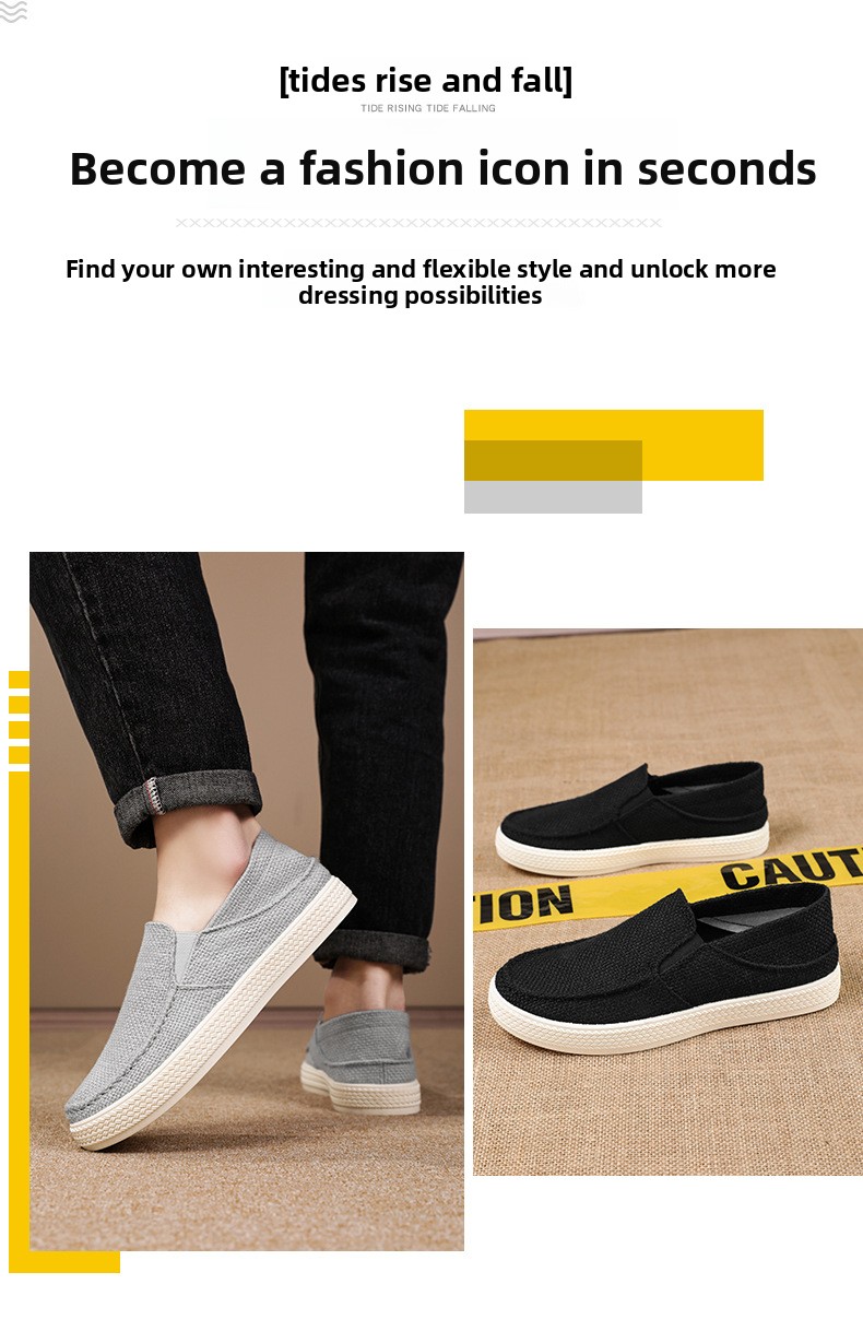 Canvas Summer Breathable Linen Trainers Lightweight Slip-on Shoes_voghion.com