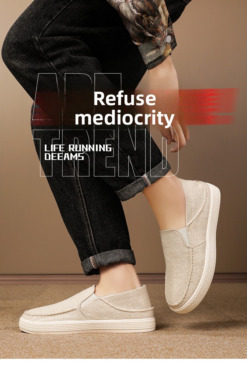 Canvas Summer Breathable Linen Trainers Lightweight Slip-on Shoes_voghion.com