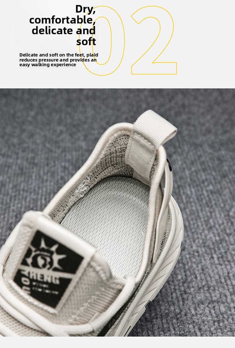 Flyknit Walking Shoes For Men Breathable Summer Mesh Trainers_voghion.com