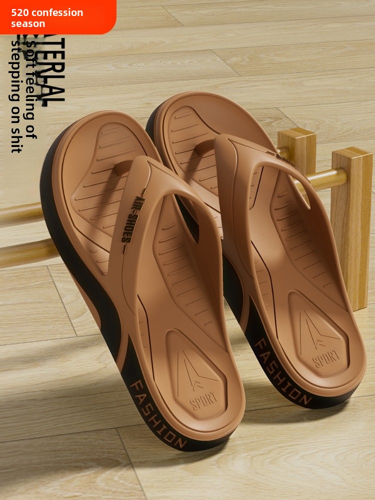 Mn's Summr Flip-Flops With Cushioning, Outdoor War, Non-Slip, Trndy Soft Sol Bach Thong Sandals, Casual And_voghion.com