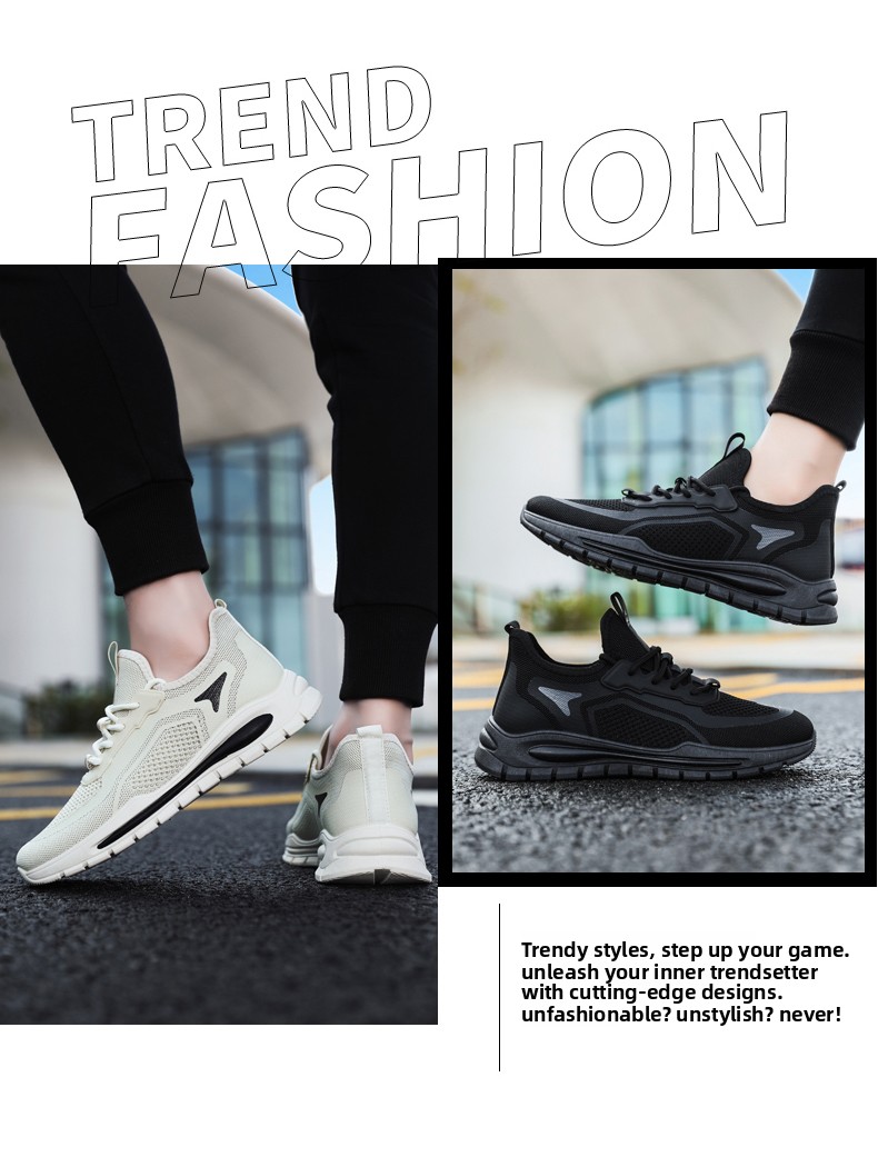 Breathable Black Safety Trainers For Men Non-slip Work Shoes_voghion.com
