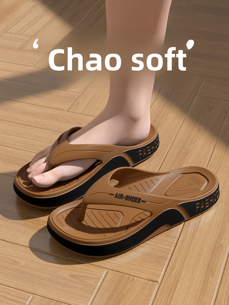 Mn's Summr Flip-Flops With Cushioning, Outdoor War, Non-Slip, Trndy Soft Sol Bach Thong Sandals, Casual And_voghion.com