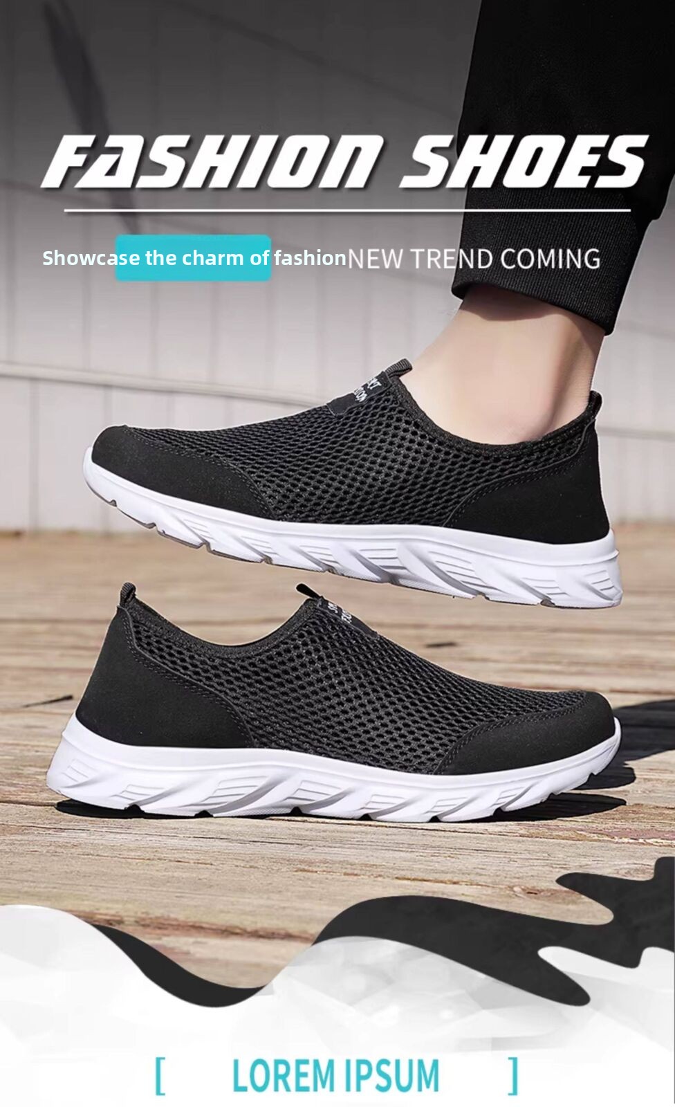 Men's Breathable Mesh Slip-on Walking Shoes For Driving_voghion.com