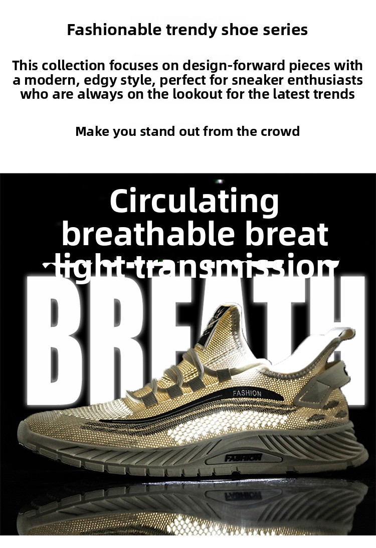 Flyknit Walking Shoes For Men Breathable Summer Mesh Trainers_voghion.com