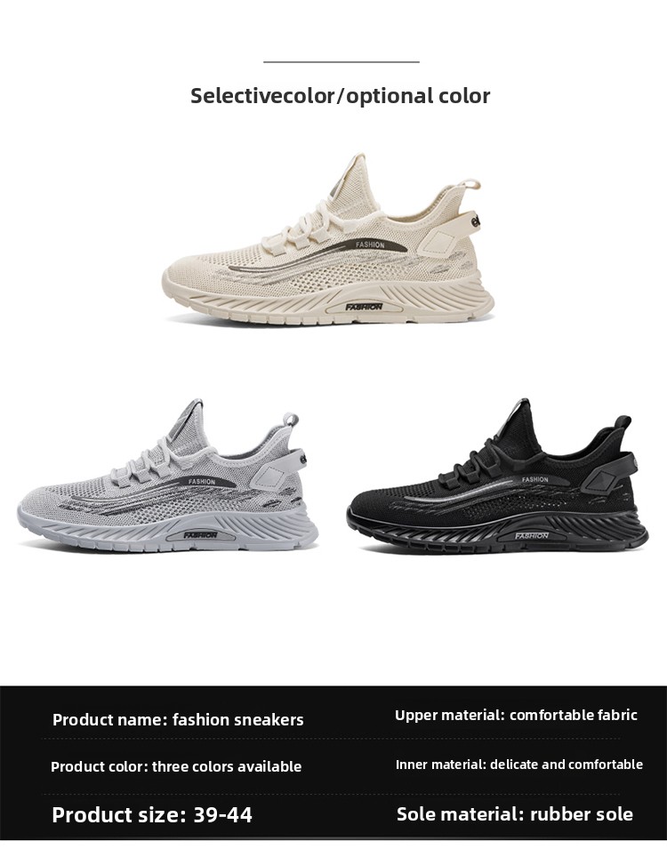 Flyknit Walking Shoes For Men Breathable Summer Mesh Trainers_voghion.com
