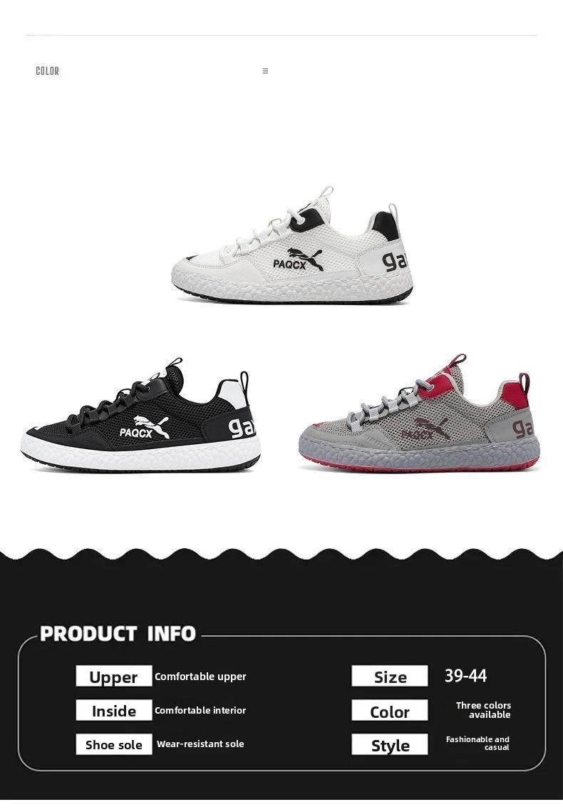 Men's Breathable Mesh Running Shoes Soft Sole Versatile Trainers_voghion.com