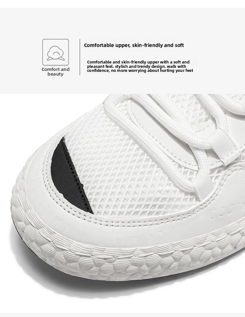 Men's Breathable Mesh Running Shoes Soft Sole Versatile Trainers_voghion.com