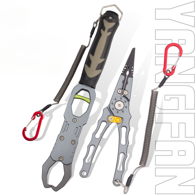 360-degree Rotating Aluminum Alloy With Symmetrical Fish Controller, Hook Extractor, Line Cutter, Fishing Pliers And Multifunctional Road Pliers._desvips.com