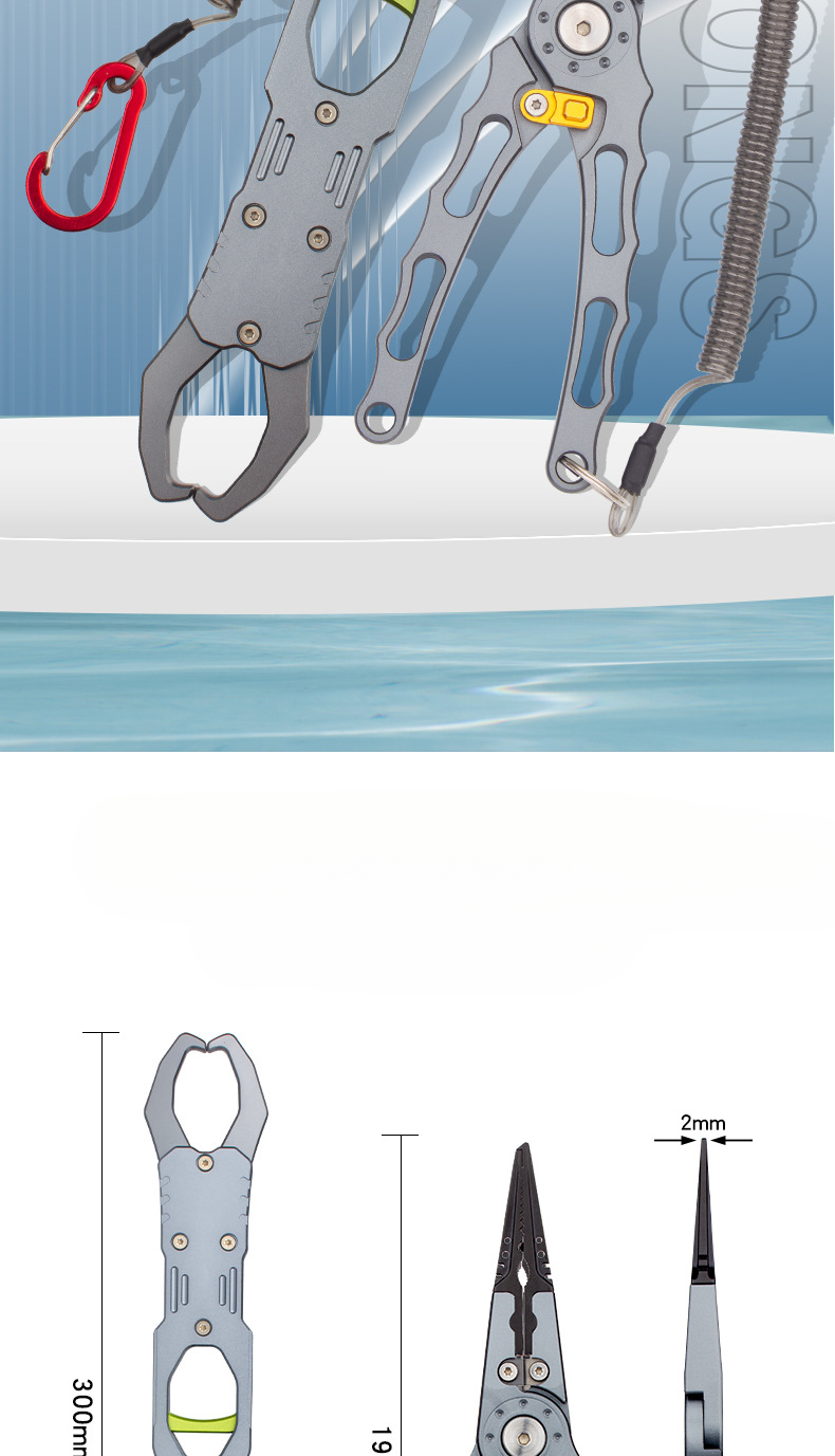 360-degree Rotating Aluminum Alloy With Symmetrical Fish Controller, Hook Extractor, Line Cutter, Fishing Pliers And Multifunctional Road Pliers._desvips.com