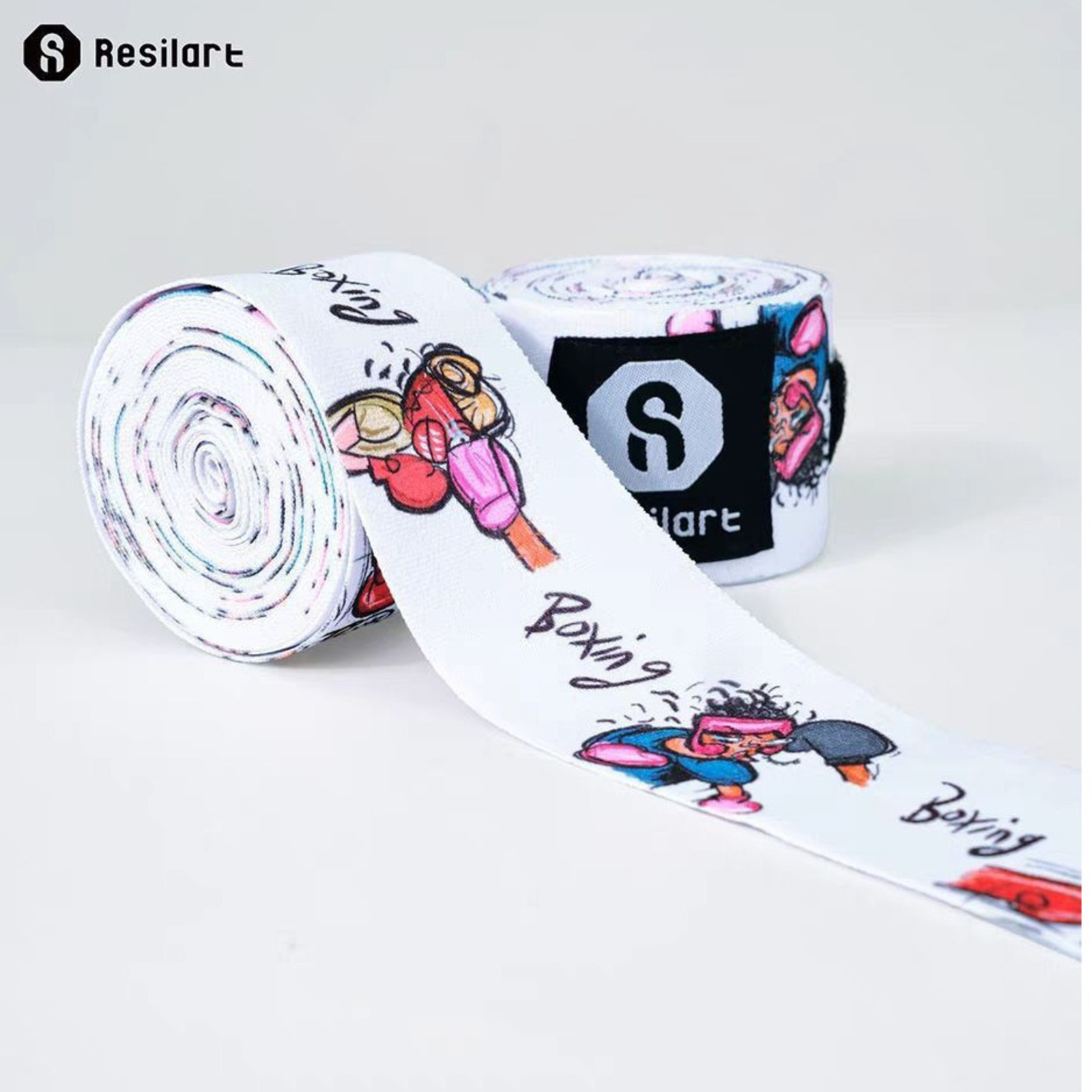 RESILART Boksbandages, Sport Sanda Muay Thai Wraps, Handbeschermers voor gevechten, Elastische Bandages 5m_voghion.com