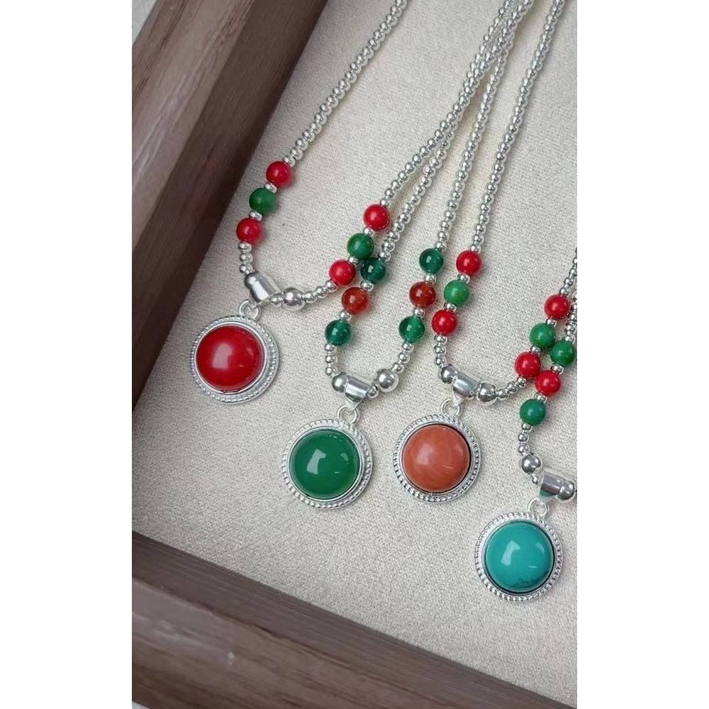 element Ethnic Style Necklace, Pure Silver Mongolian Necklace_voghion.com