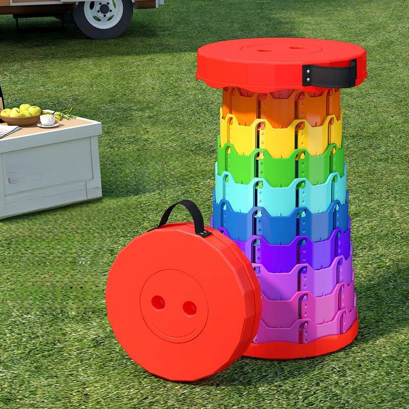 Portable Telescopic Rainbow Travel Fishing Outdoor Ultra-Light Household Retractable Folding Stool_desvips.com