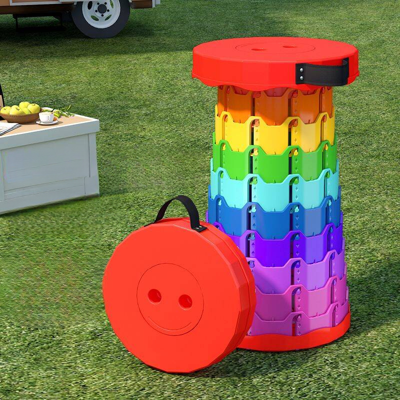Portable Telescopic Rainbow Travel Fishing Outdoor Ultra-Light Household Retractable Folding Stool_desvips.com